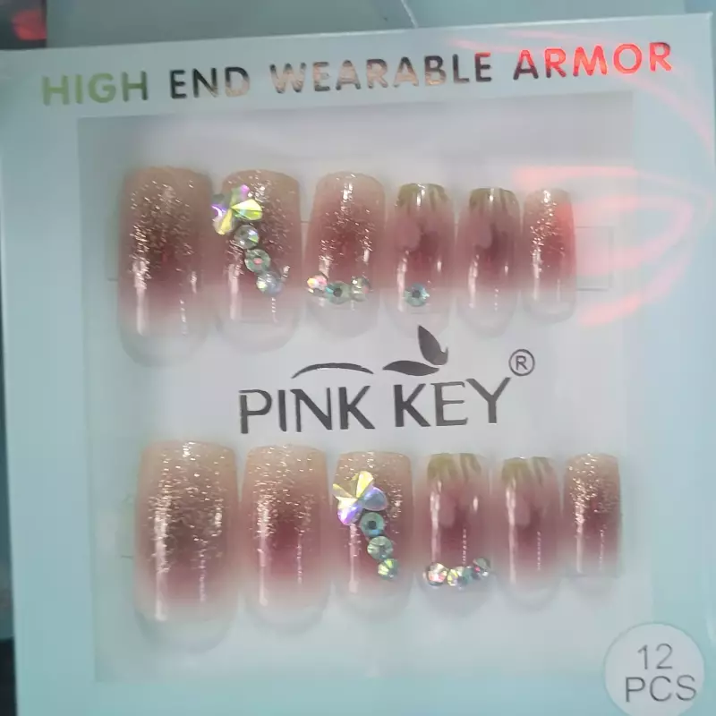 Pink key uñas