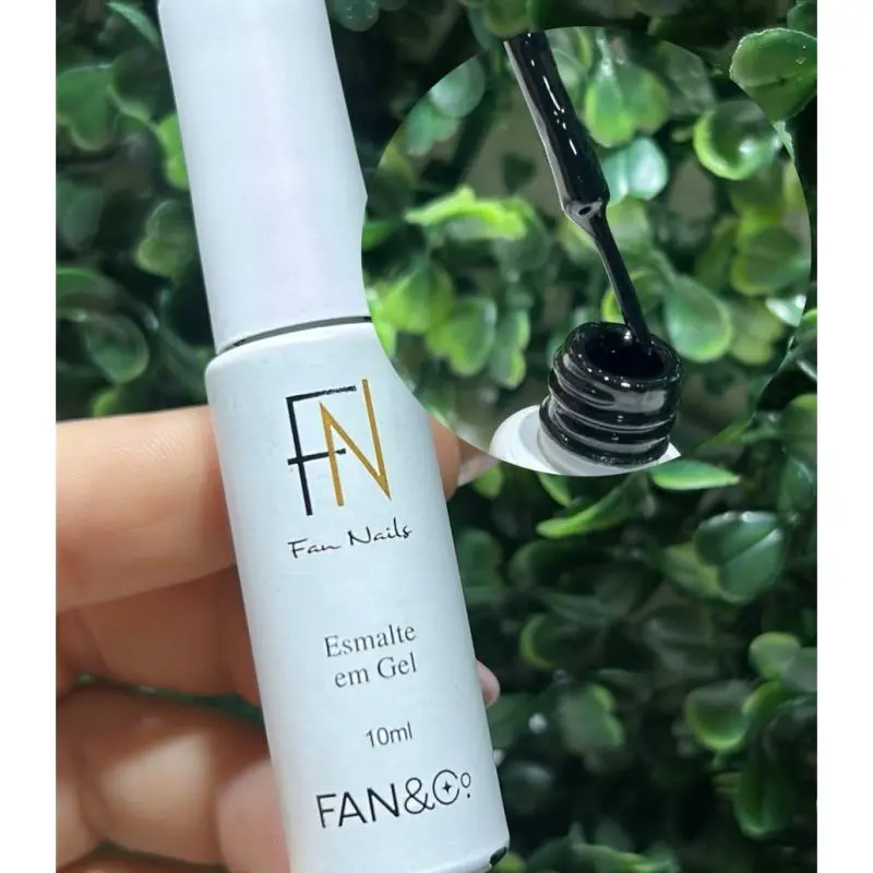 Esmalte Ponta Fina Fan Nails Preto