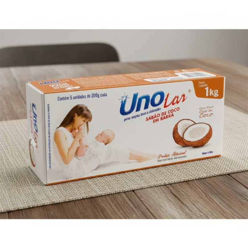 SABÃO EM BARRA UNO LAR COCO 1KG