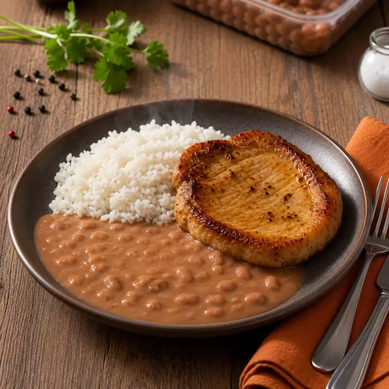 Lombo Suíno, Arroz e Feijão