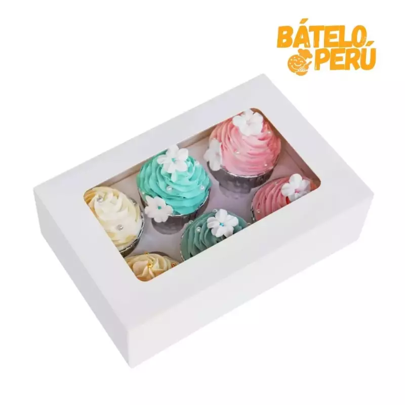 CAJA DE CUPCAKE X6