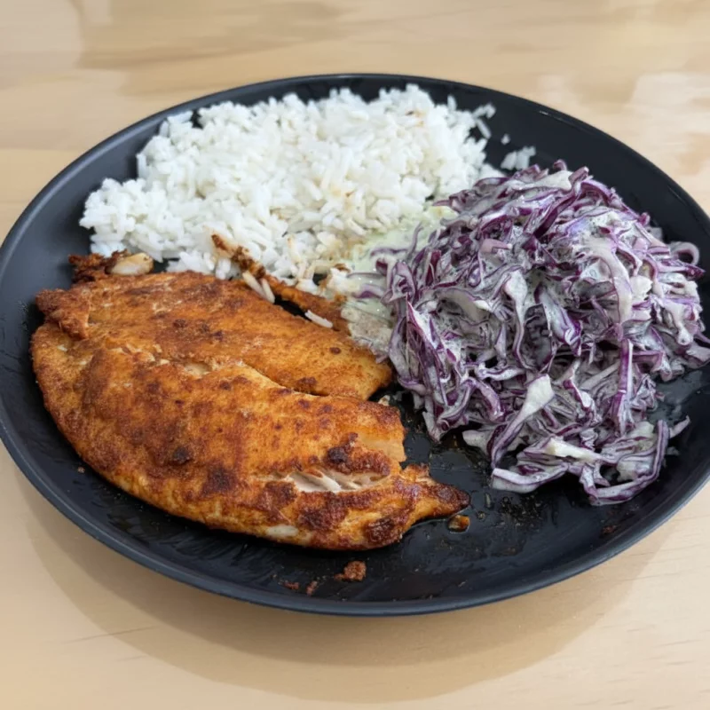 Pescado con costra de chile