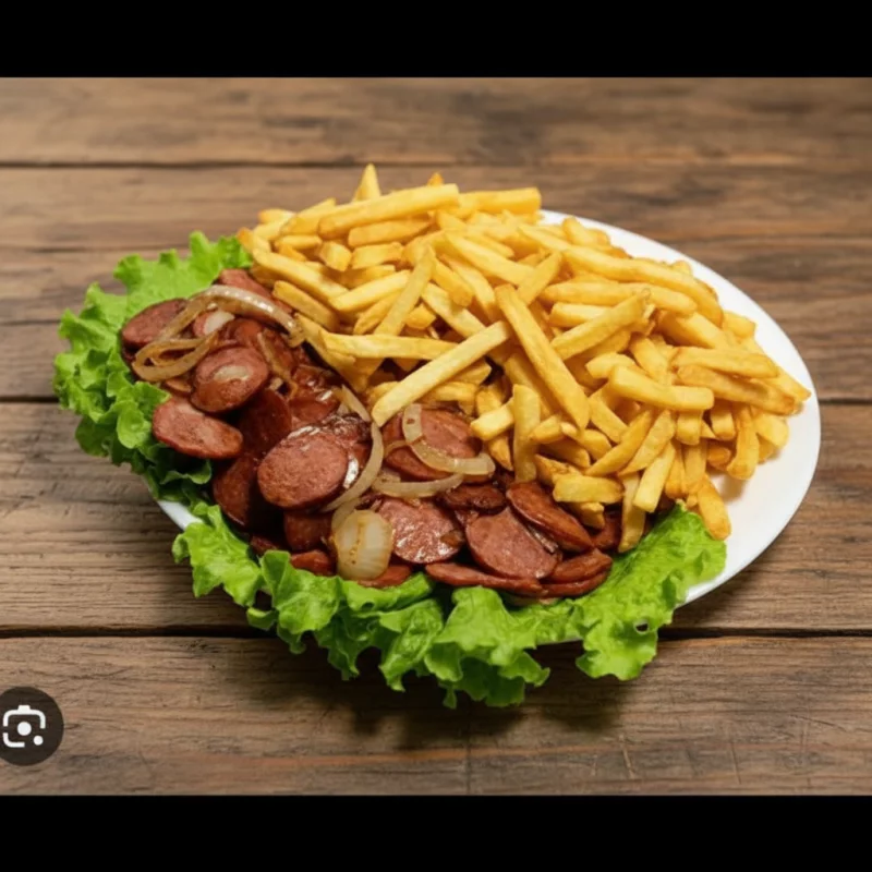 porção mista ( calabresa e batata )