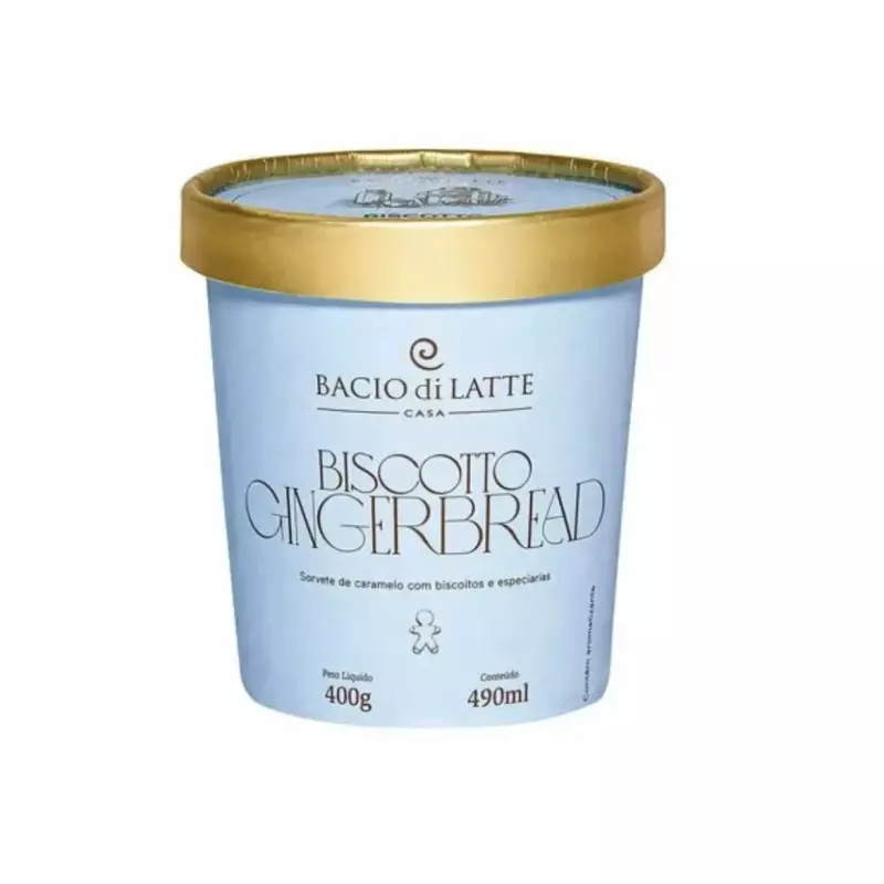 Sorvete Baccio di Latte de Biscoito