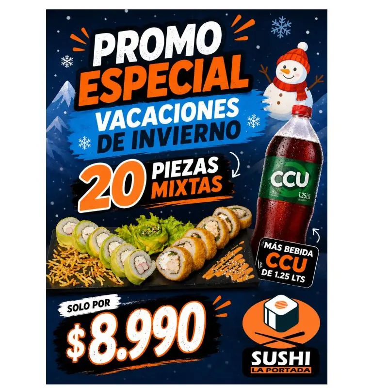 20 mix + bebida 1.25