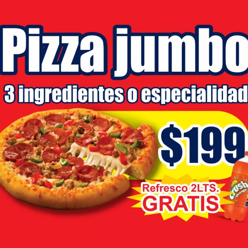 Arma tu Pizza Jumbo + Refresco