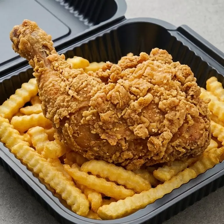 OFERTA 2 PIERNAS BROASTER CON PAPAS