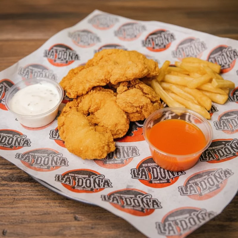 8 boneless con porcion de papas