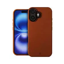 Capa Couro Dual iPhone 16 - Marrom