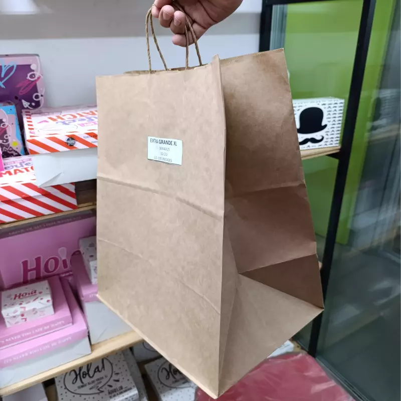 Bolsa marron Extra Grande XL asa tor