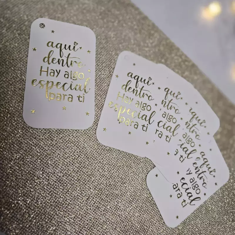 Tarjeta rectangular estampada