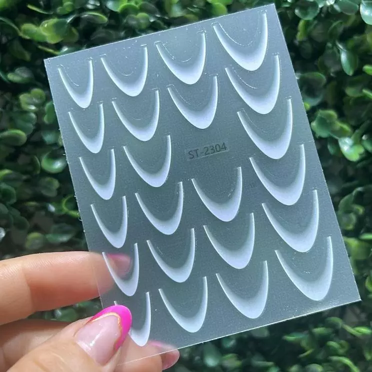 Cartela Adesivo  Francesa Branco