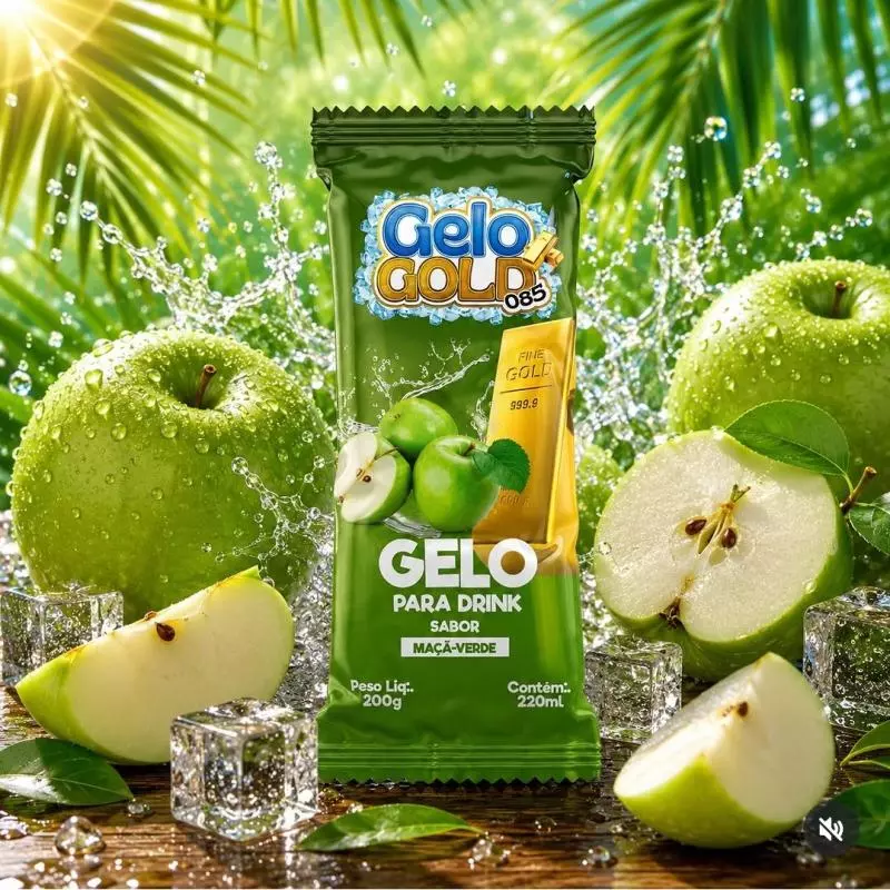 Gelo Saborizado Maça Verde
