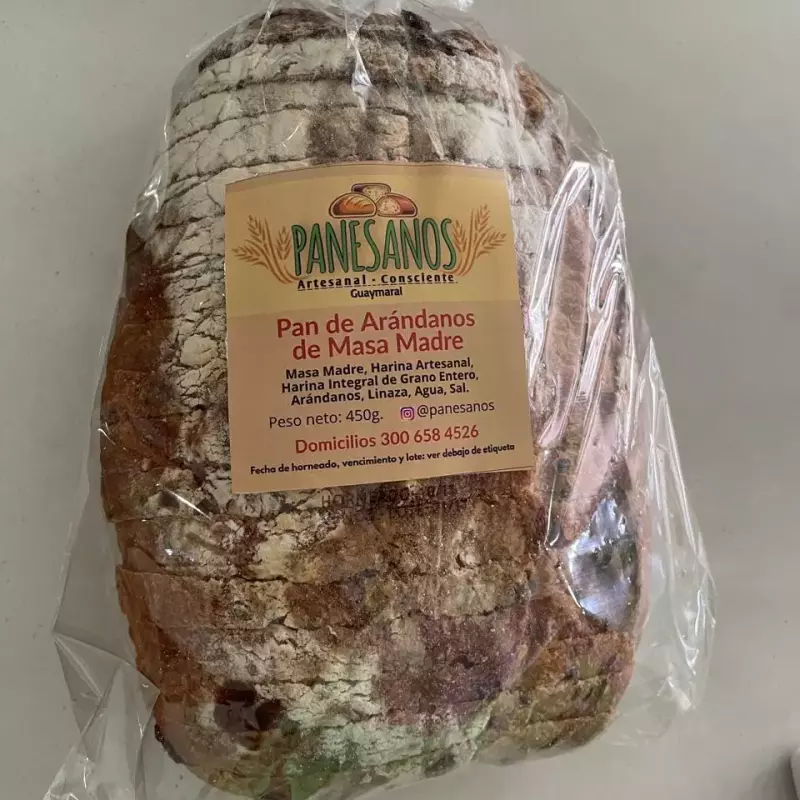 Pan masa madre de arándanos