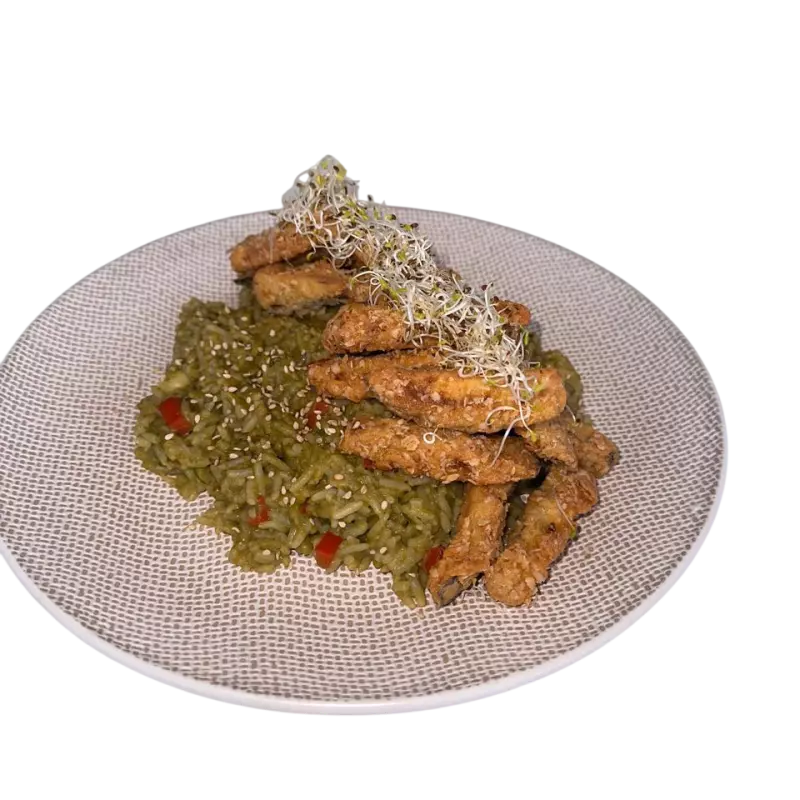 Risotto Norteño con chicharrón