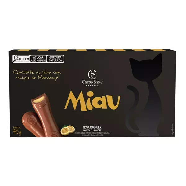 Tablete Miau ao Leite e Maracujá 70g