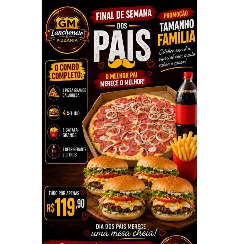 Pizza Calabresa ,4 xtudo, Bat G, Ref
