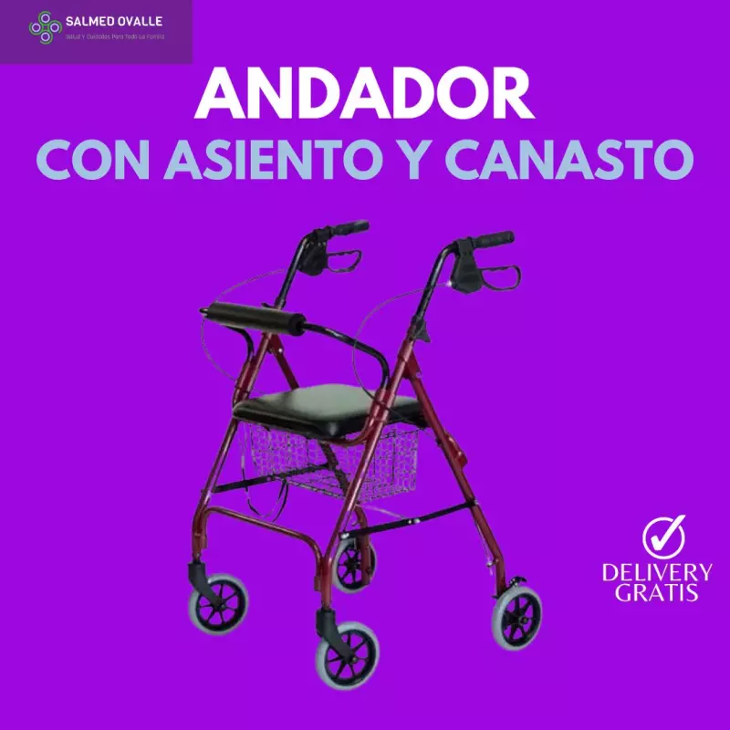 ANDADOR CON ASIENTO Y CANASTO