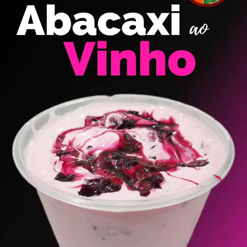 Sorvete pote 1 litro abacaxi vinho