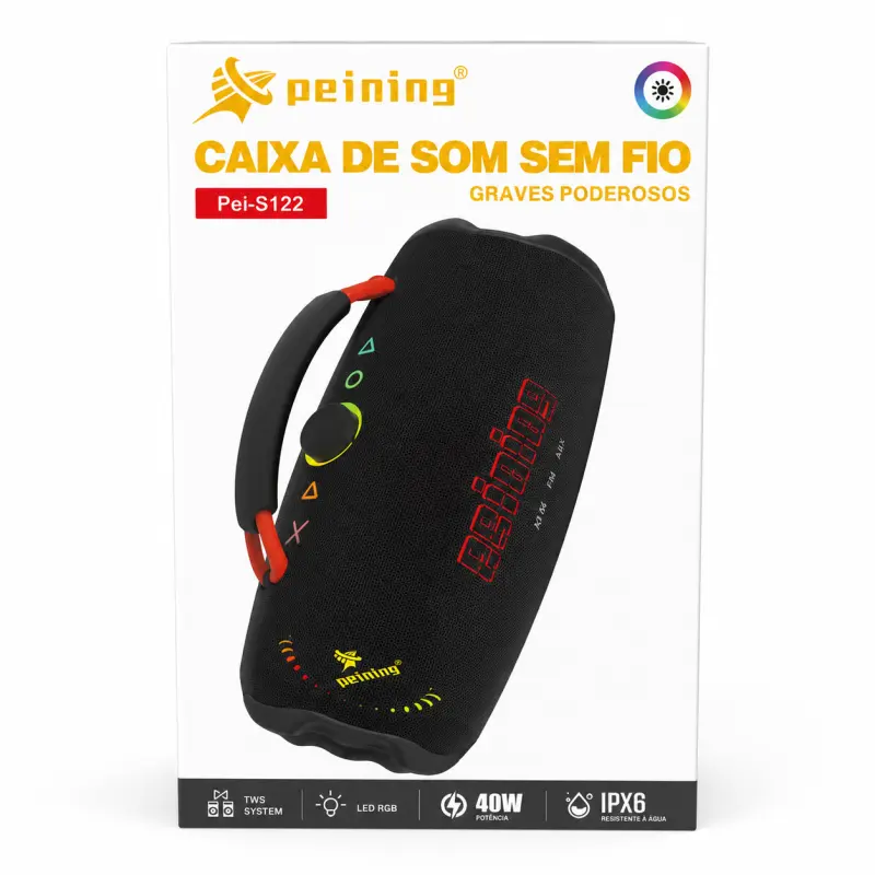 CAIXA DE SOM PEINING IPX6 PEI-S122
