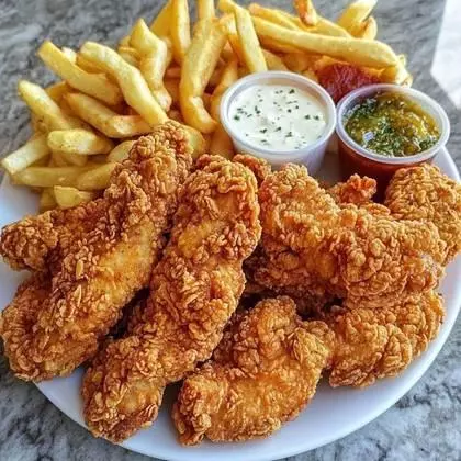 Tiras frango Panado + Batata frita