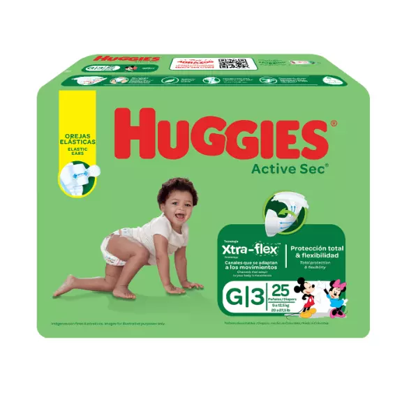 PAÑALES HUGGIES ACTIVE SEC ETAPA 3