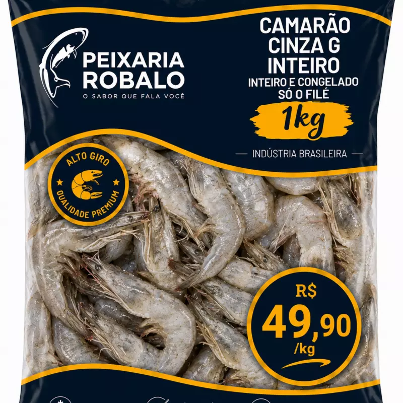 Camarão Cinza MÉDIO Inteiro