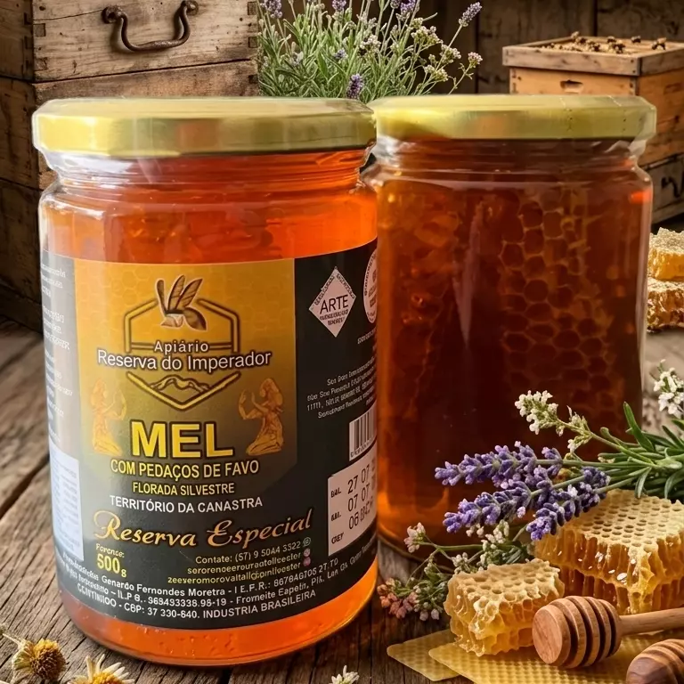 MEL COM PEDAÇO DE FAVO