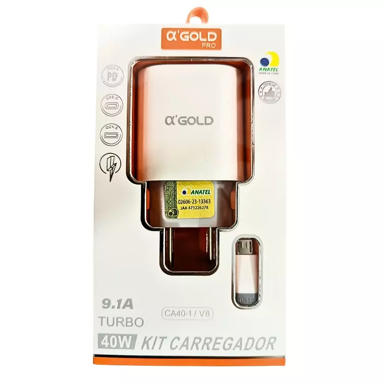 CARREGADOR GOLD CA40-1 V8