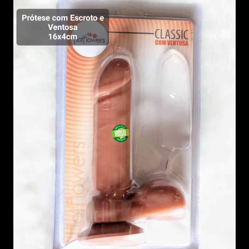 Prótese c/ Ventosa e Escroto 16x4cm