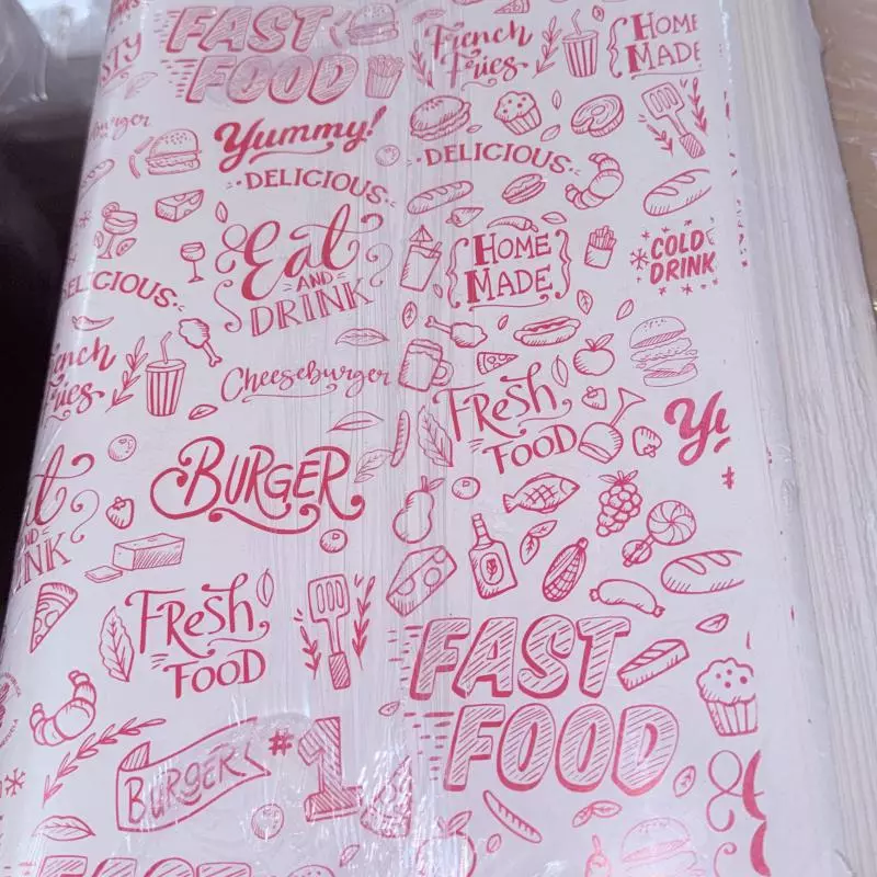 Papel Semi-Graso Fast Food Rojo