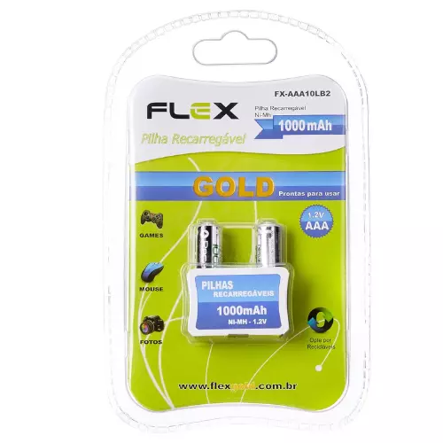 PILHA RECARREGAVEL FLEX 1.2V AAA