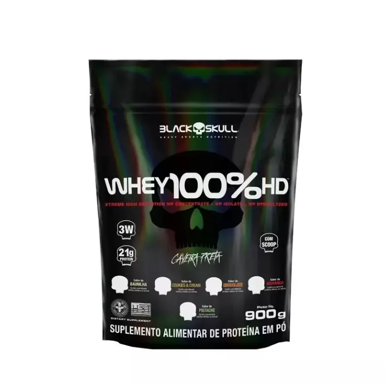 Whey 100% Morango - 900g BlackSkull