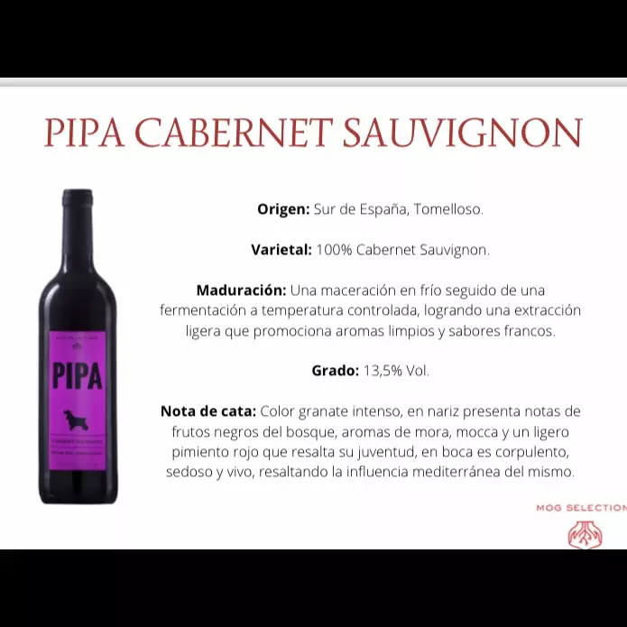 Vino tinto Pipa Cabernet Sauvignon