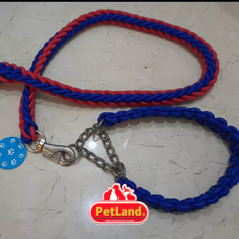 Collar trenzado con correa