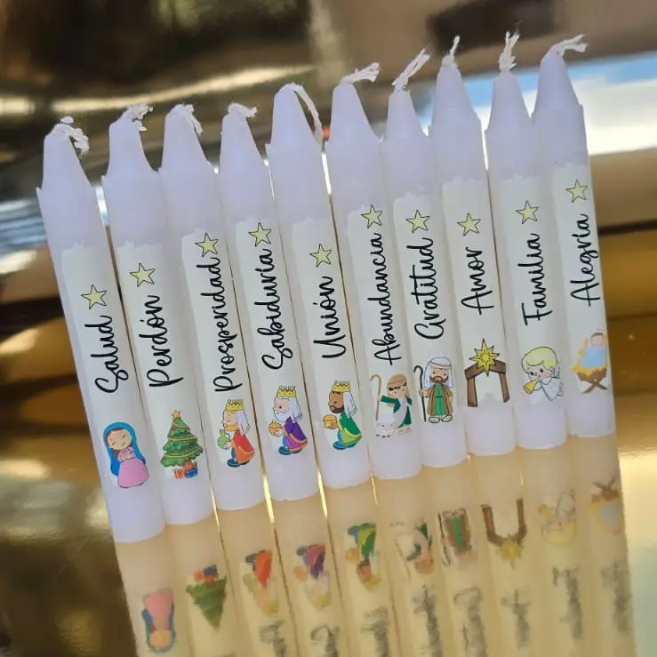 Velas 12cm pte x10 pesebre