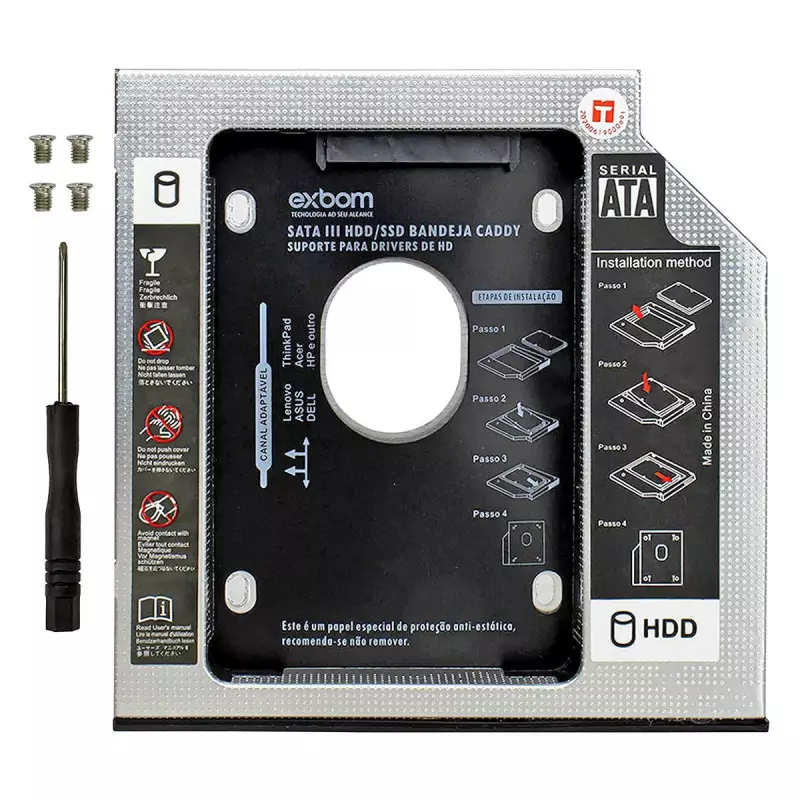 ADAPTADOR CADDY PARA HD/SSD 12.7mm