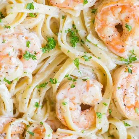 Espaguetis con camarones