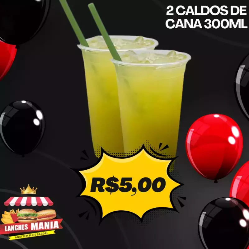 2 caldos de cana por 5,00