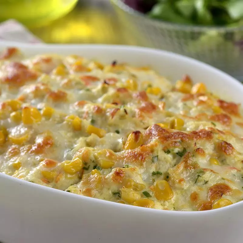 Fricasse de Frango ao Creme de Milho