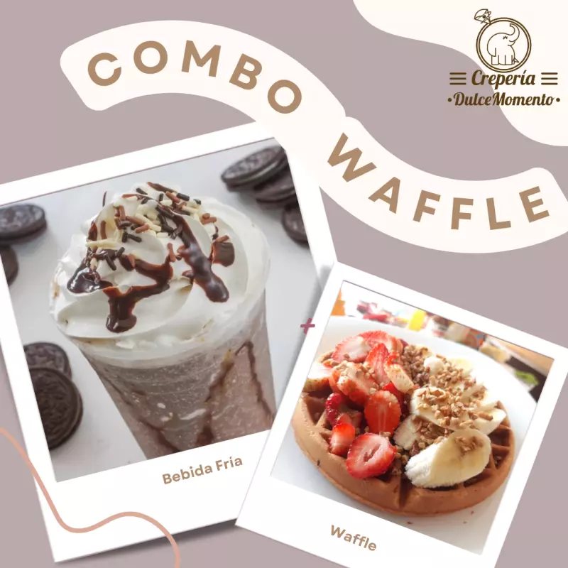 Combo wafle + bebida fría