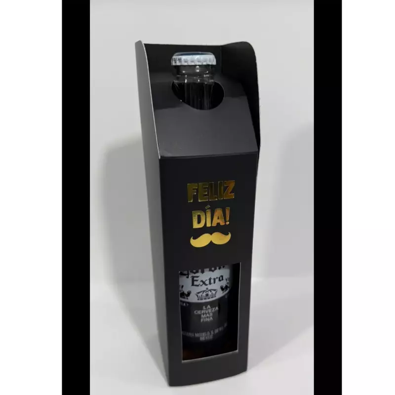 Caja cervecera negra carton