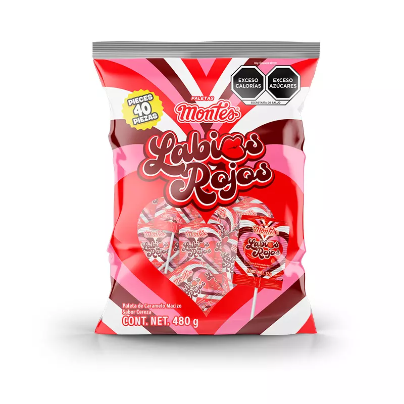 Labios rojos x 40 unidades