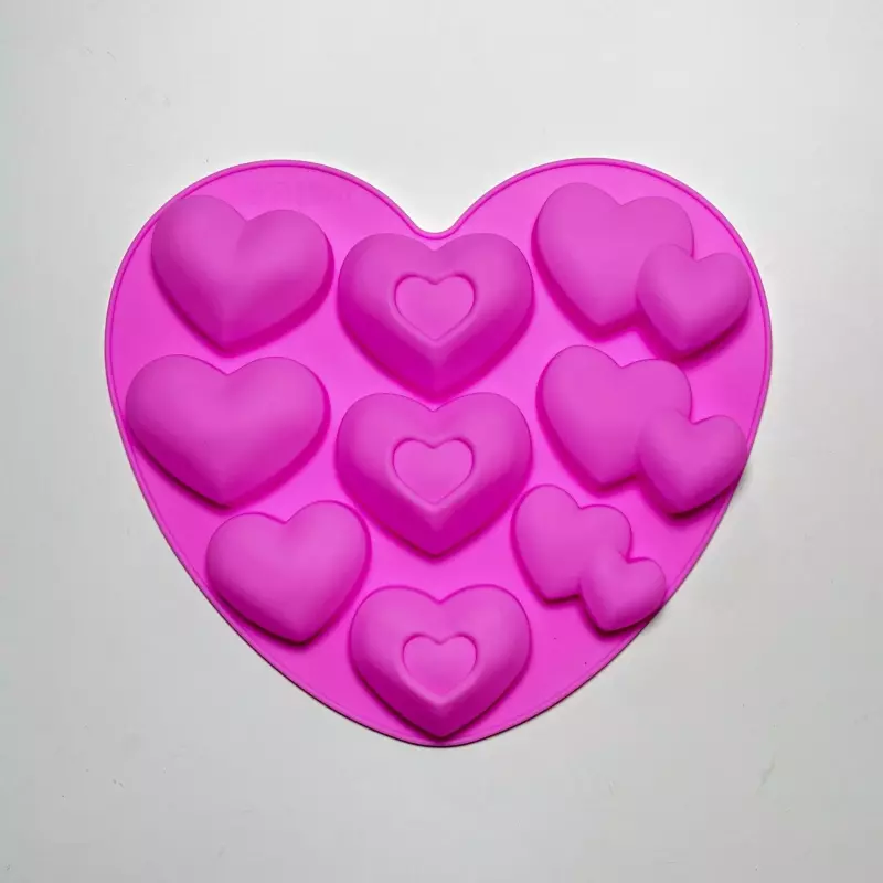 Molde de silicón de corazones