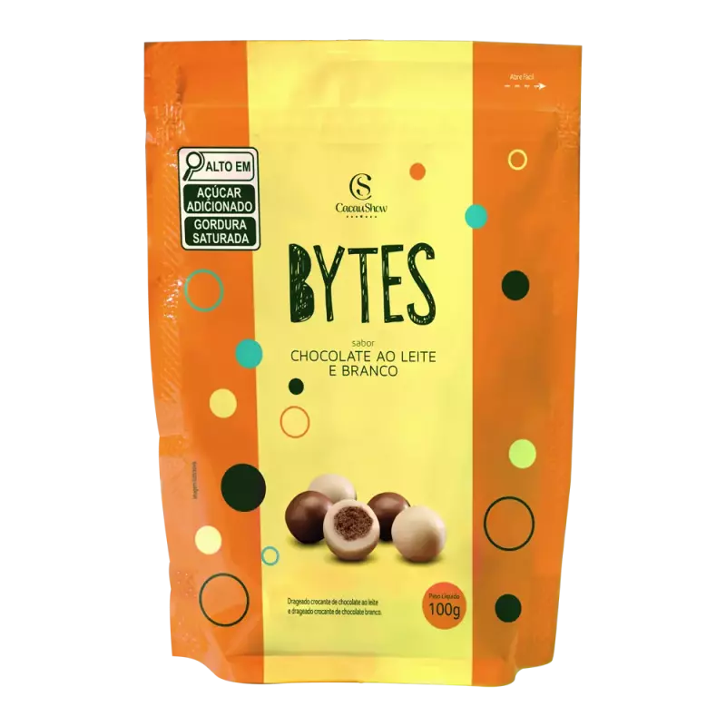 Drageado Bytes Leite e Branco 100g