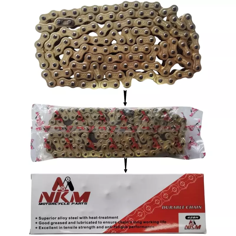 CADENA 428HX132 REFORZADA DORADA NKM