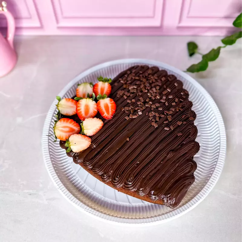 Bolo Coração chocolate