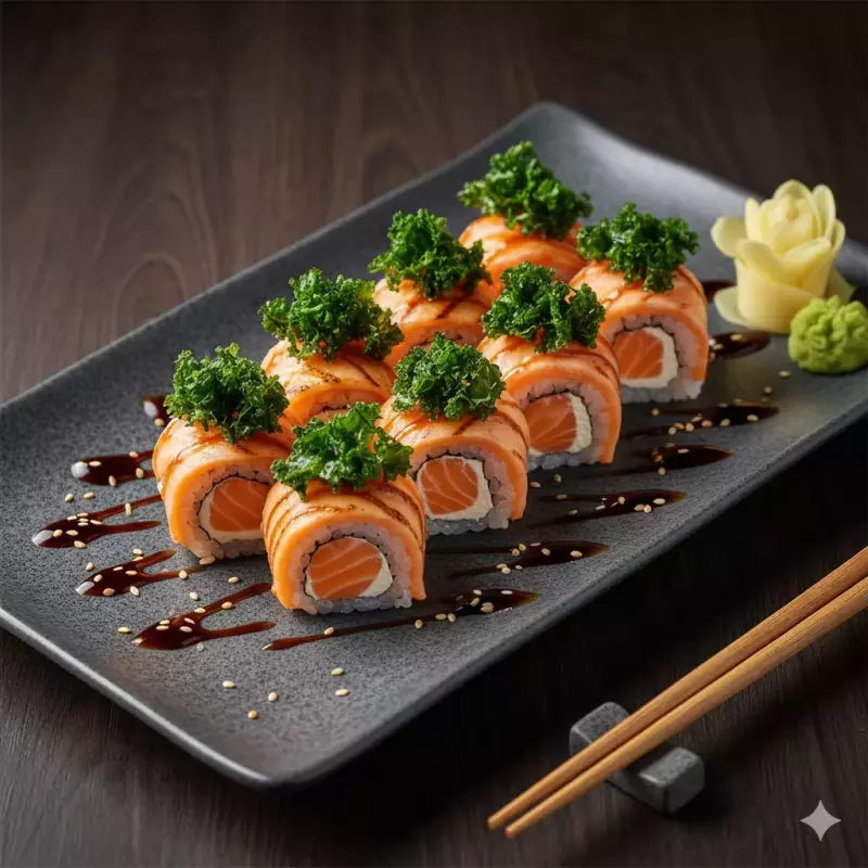 URAMAKI SALMÃO MAÇARICADO 08pç