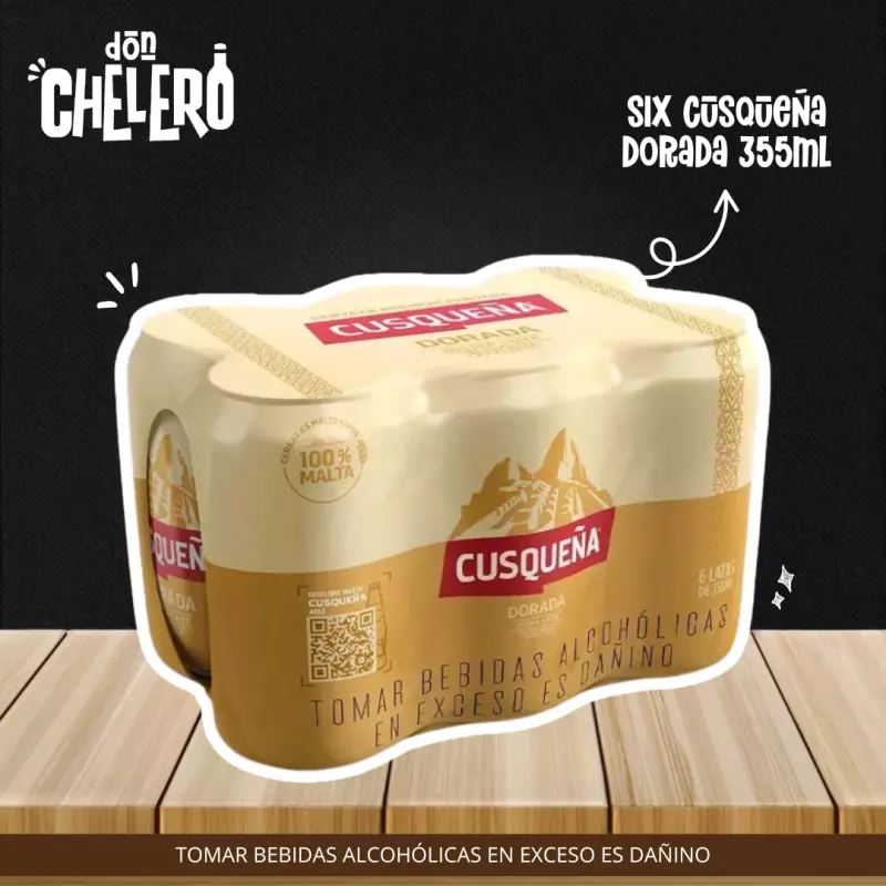 SIX CUSQUEÑA DORADA 355 ML. LATA