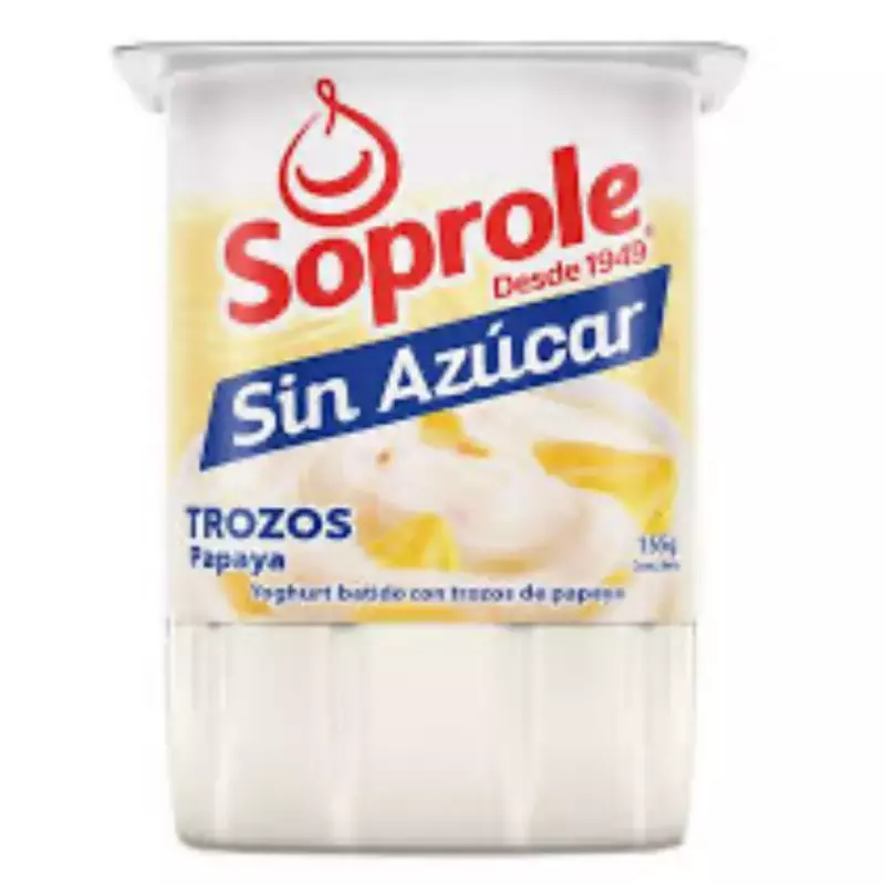 Yoghurt sin azúcar trozos papaya